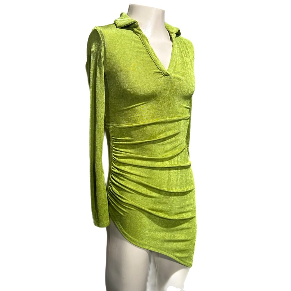 NWOT Women’s SHEIN Lime Green Collared Mini Dress